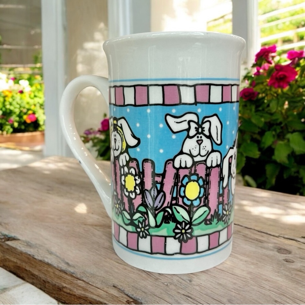 Easter Bunny Rabbit Flower Garden Coffee Tea Cup Mug Royal Norfolk 12oz Preowned